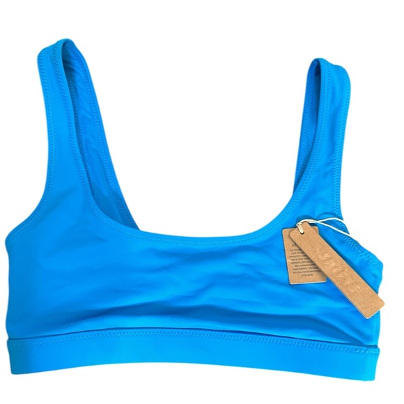 SKIMS Recycled Swim Tank Bikini Top in Turquoise - Picture 4 of 7